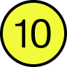 Number 10 in a yellow circle