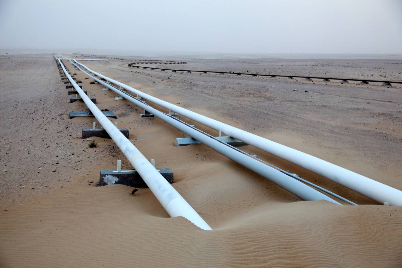 Oil pipeline in the desert